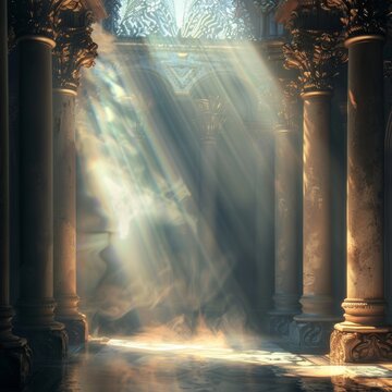 light in the old ancient temble