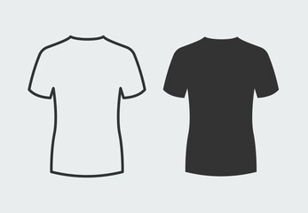 T-shirt with blank black template. Easy editable vector design.