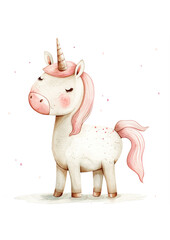 pink watercolor unicorn 
