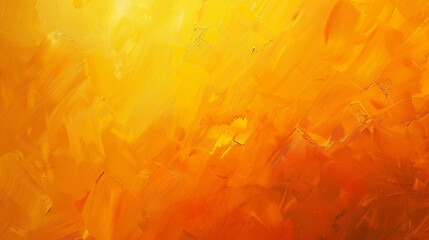 Vivid abstract painted background with dynamic orange and yellow brush strokes