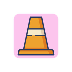 Signal cone line icon. Road, border, isolation outline sign. Work safety and protection concept. Vector illustration for web design and apps