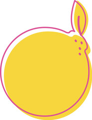 Yellow Tangerine In Printing Style