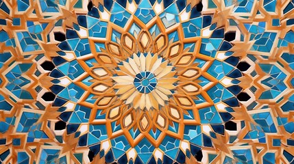 Islamic pattern of a mosaic in Moroccan