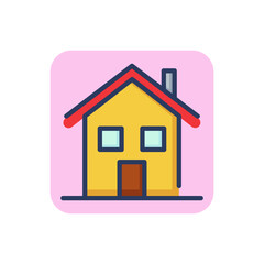 Traditional cottage line icon. Family country house, building outline sign. Architecture, real estate, mortgage concept. Vector illustration for web design and apps