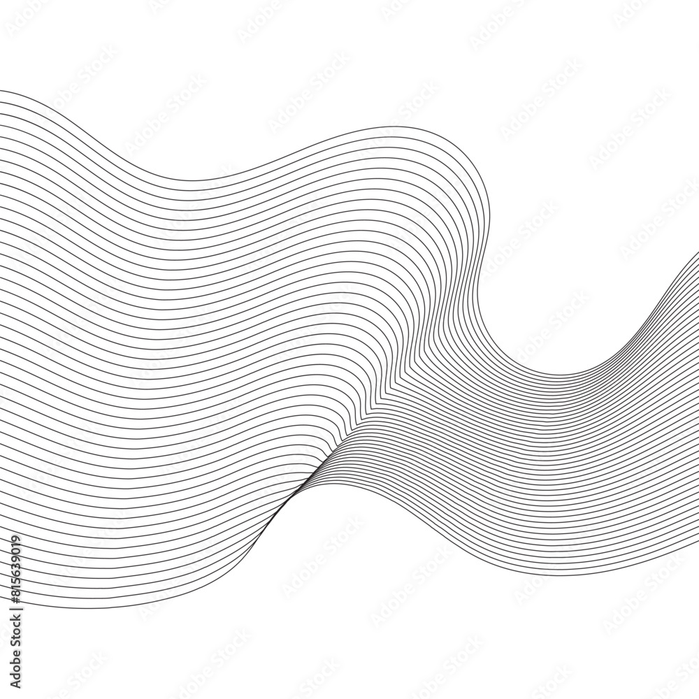 Aufkleber abstract wave digital element for design. black and grey digital wavy dot, twisted wave line and hal