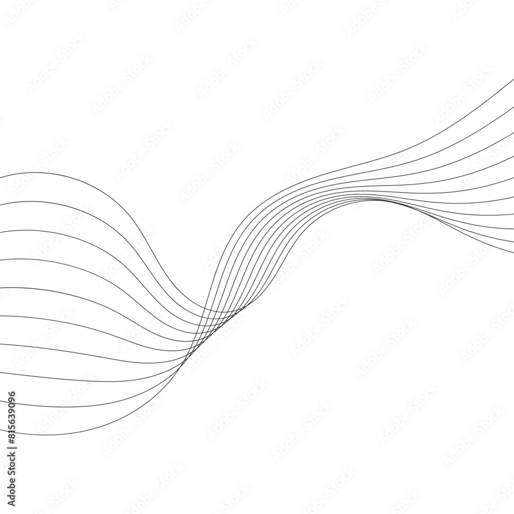 Aufkleber abstract wave digital element for design. black and grey digital wavy dot, twisted wave line and hal