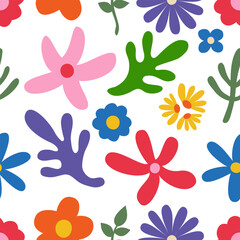 flower floral seamless repeat pattern. this is a  colorful flower vector illustration. Design for decorative, wallpaper, shirts, clothing, tablecloths, blankets, wrapping, texture, textile, fabric  