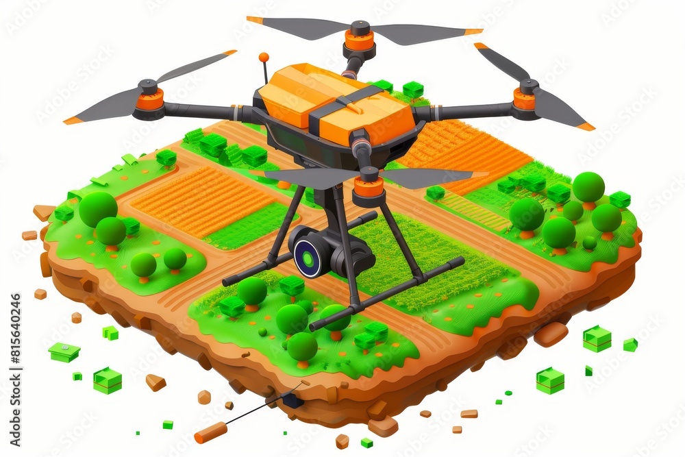 Poster advanced technology in multifunctional drones enhances sustainable farming practices, optimizing ope