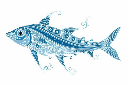 recommend clip art: illustration of an elegant blue sardine, 