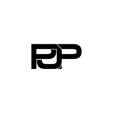 pjp initial letter monogram logo design