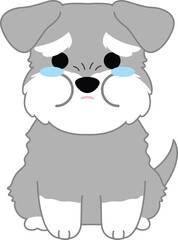 Cute dog crying.eps