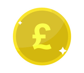 Vector illustration of a shiny gold coin with stars surrounding it