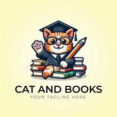 cat and books logo