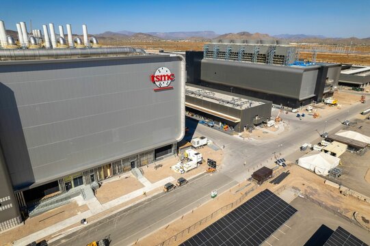 Aerial view of the Taiwan Semiconductors Mega Factory construction in North Phoenix,, Arizona