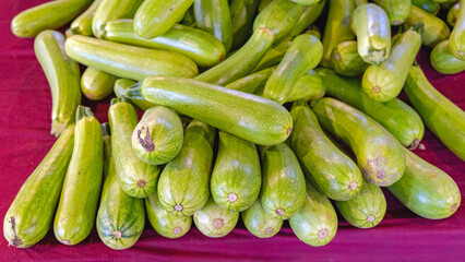 Bunch of Courgette Zucchini Vegetables at Farmers Market