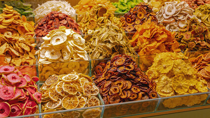 Dried Fruits Mix at Spice Market in Istanbul Turkey