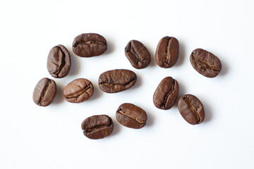 coffee beans isolated on white