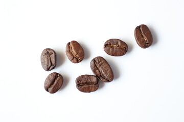 coffee beans isolated on white