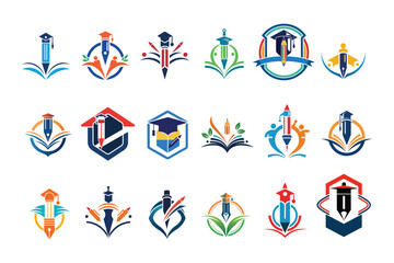 Education logo vector illustration