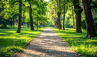 Fototapeta premium Tree Path in the Park, Generative AI