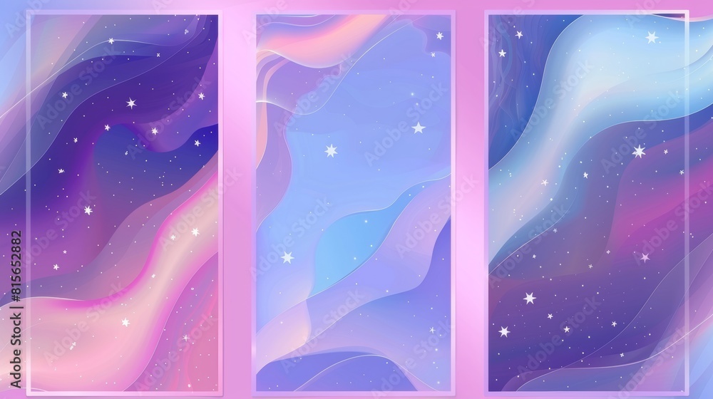 Poster this poster design template features y2k star and twinkle simple black elements on pastel soft fluid