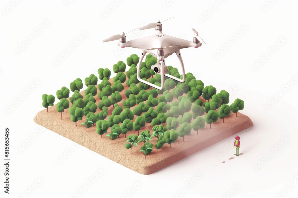 Poster drone technology in sprawling cornfields optimizes agricultural efficiency through advanced precisio