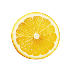 A fresh orange cut in half isolated on white background, slice of fresh half lemon isolated on transparent background
