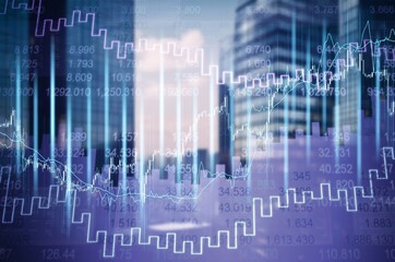 Analysis finance digital graph and chart investment.