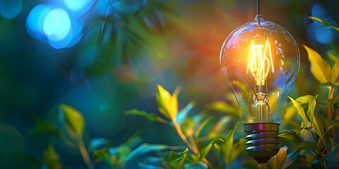 3D realistic light bulb for business idea powersaving ec. Concept 3D Design, Realistic Light Bulb, Business Idea, Power Saving, Eco-Friendly,