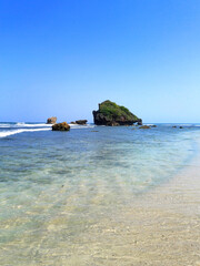 calm, peacefully, quiet, tropical beach during summer, sadranan beach