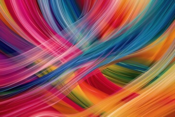 Naklejka premium Electric Abstract lines glowing colorful. Shiny neon. Generate Ai