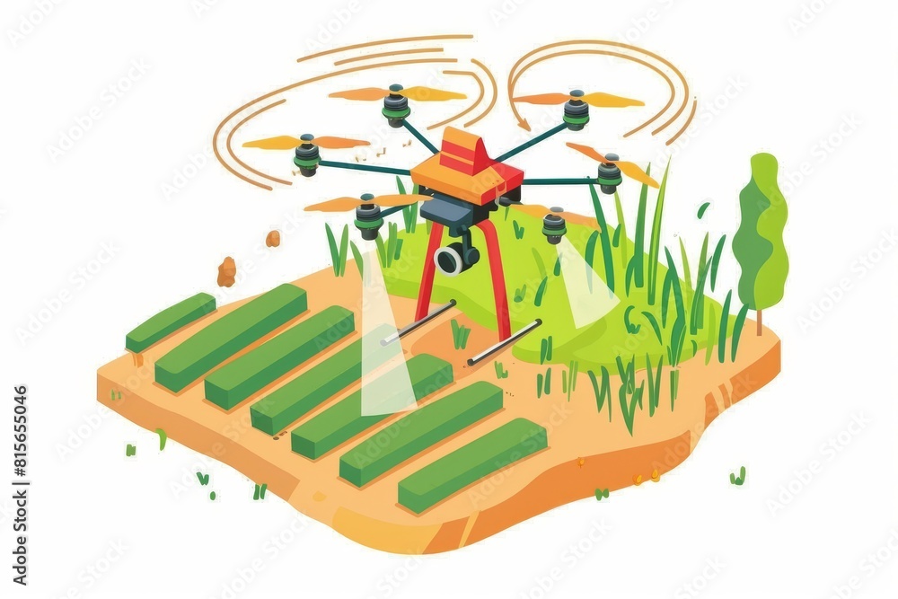 Poster sprawling cornfields utilize advanced technology to enhance agricultural efficiency and implement su