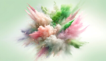 Light green pink powder splashy, designable background color, Overlay