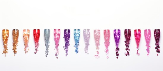 Nail art decorations isolated on white background. copy space available