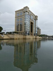 Naklejka premium Montpellier May 2024: Visit the magnificent city of Montpellier in Occitanie. Street photos - View of Place de l'Europe