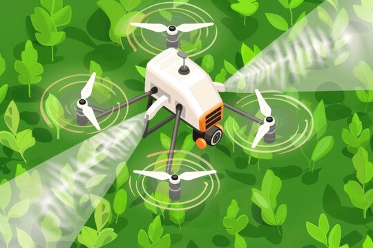 The integration of advanced technology in sprawling cornfields promotes sustainable management and significantly enhances agricultural efficiency