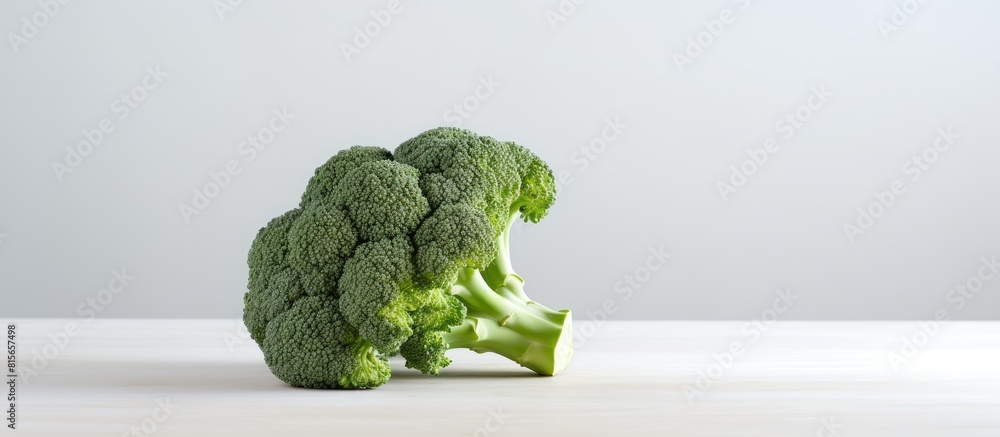 Poster Fresh broccoli on the whte table Broccoli with copy space