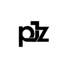 pjz lettering initial monogram logo design