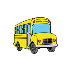 Yellow Vector illustration, yellow children bus vector illustration