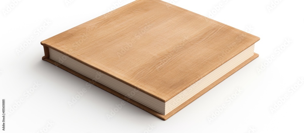 Poster design concept top view of hardcover kraft notebook like bookshelf isolated on white background for 