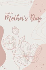 Mother's day flowers background vector, card flowers design