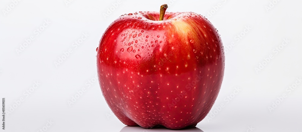 Poster Red apple isolated on white Apple Clipping Path Professional studio macro shooting. copy space available