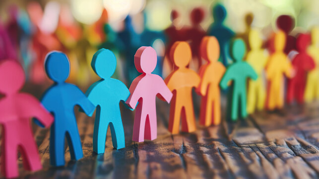 People of all colors holding hands, inclusive business mindset values dignity and respect for all individuals