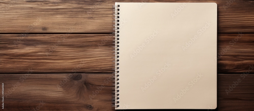 Aufkleber blank notepad with copy space on a wooden surface