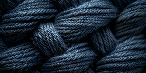 close up of a blue rope background. shallow depth of field.