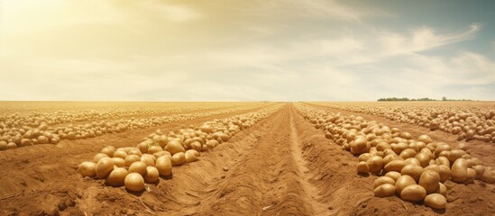 Image of a field for growing potatoes. copy space available