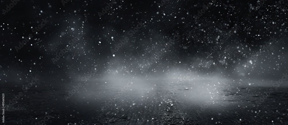 Poster texture of rain and fog on a black background overlay effect abstract splashes of rain and snow over
