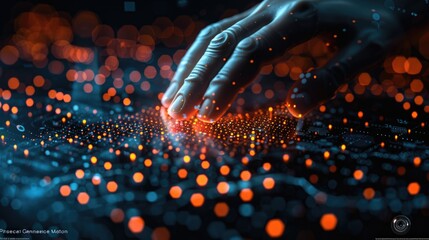 A user participates in a virtual meeting with colleagues and clients using smart business communication tools, collaborating on projects, sharing documents, and exchanging ideas seamlessly across