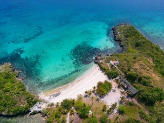 Aerial view of Bantigue Beach, Malapascua, Philippines