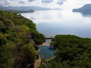 Aerial view of a Maquinit Hot Spring, Coron, Philippines